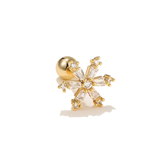 Gold-Plated Snowflake Piercing Jewelry