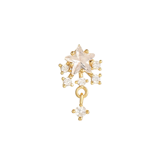 Gold-Plated Starburst Dangle Piercing