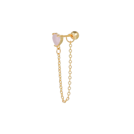 Gold-Plated Heart Chain Piercing Jewelry