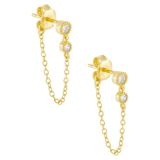 Orecchini Bling White CZ Connected