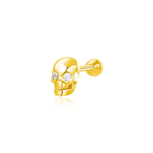Piercing a barretta con teschio e occhio di diamante