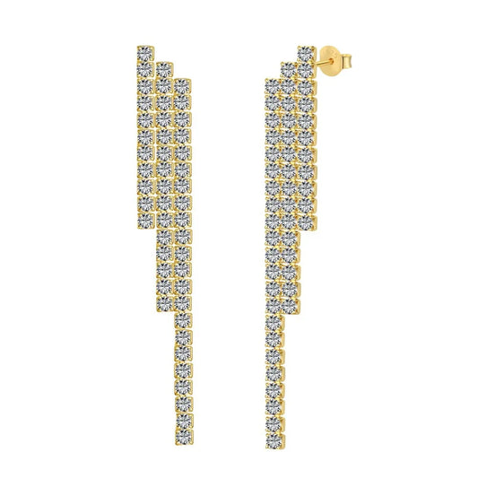 Orecchini pendenti con nappe e diamanti di lusso