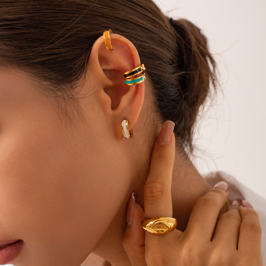 Enamel Stripe Earrings