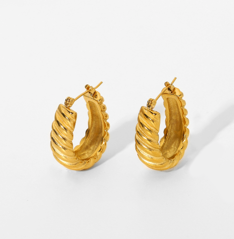 Ribbed Hoop Earrings