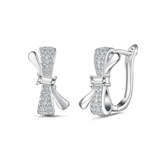 Butterfly Bow Tie U-Shape Hoop Earrings