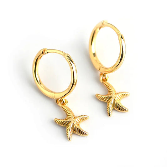 Simple Seastar Hoop Earrings