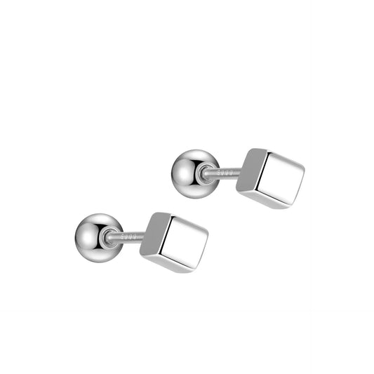 Square Barbell Stud Earrings (20G)