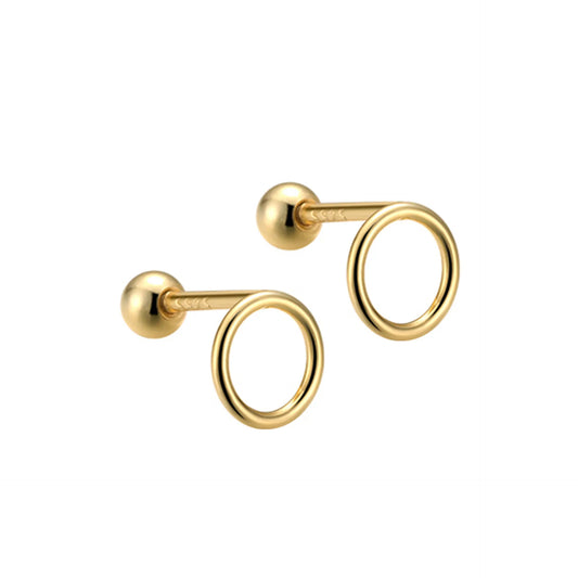 Simple Circle Barbell Stud Earrings (20G)