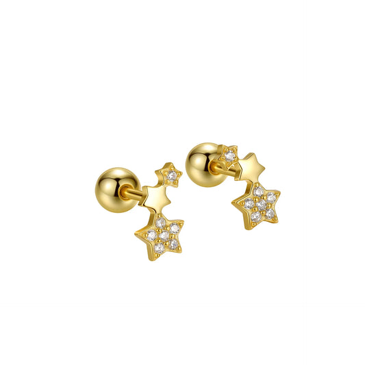 CLUSTER STARS Barbell Stud Earrings (20G)