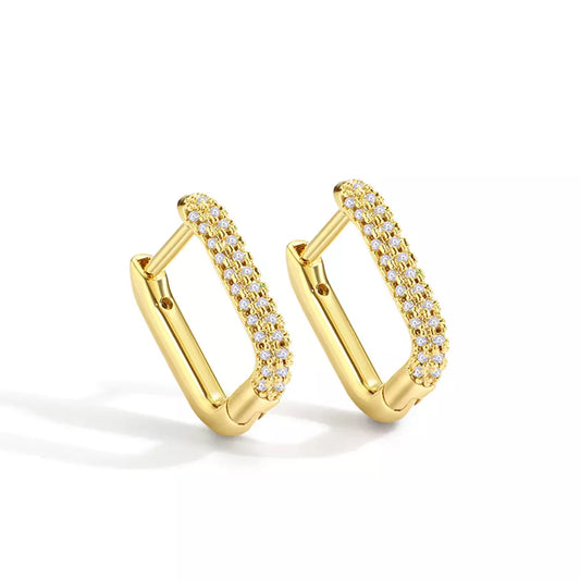 CZ Pave Hoop Earrings