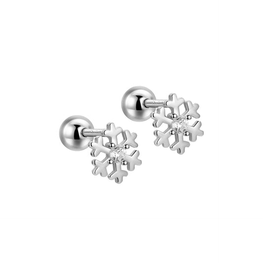 Snowflake Barbell Stud Earrings (20G)