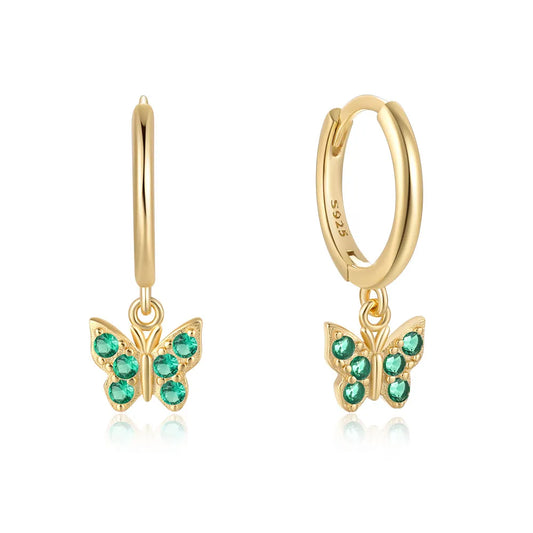 Spring Butterfly Hoop Earrings