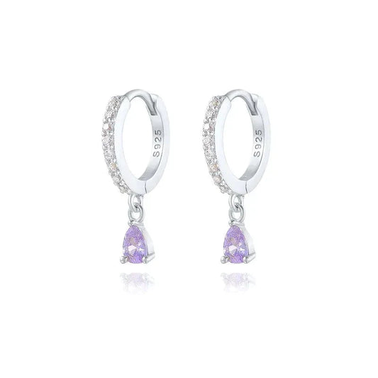 Classic Crystal HOOP EARRINGS - Silver