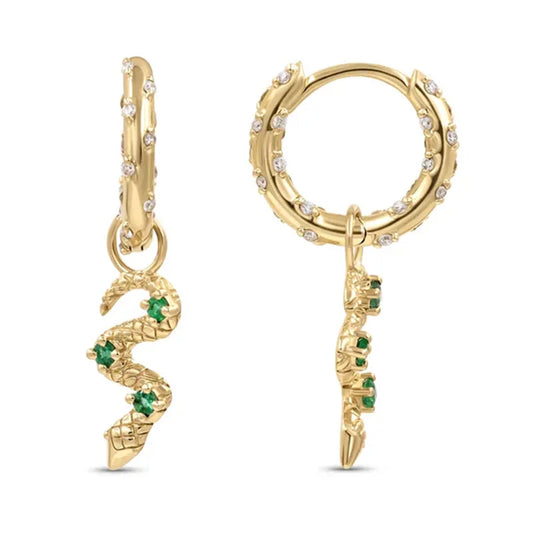 Green Snake HOOP EARRINGS