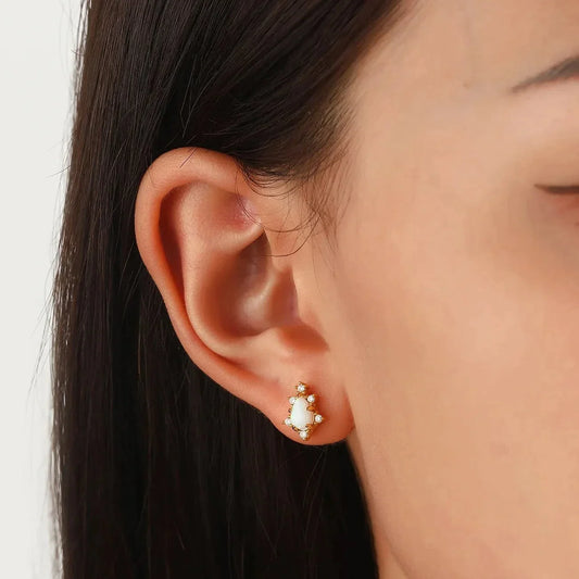 Luxe Fira Opal Sunflower Stud Earring