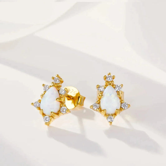 Luxe Fira Opal Sunflower Stud Earring