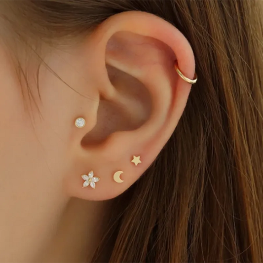 Solid Moon Flat Back Piercing (16G)