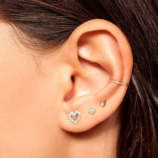 Pavé Heart Flat Back Piercing (16G)