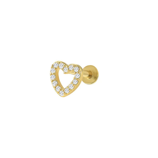 Pavé Heart Flat Back Piercing (16G)