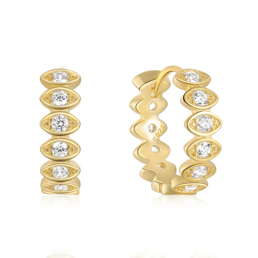 CZ Marquise Huggie Earrings