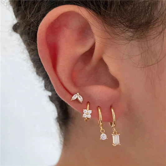 Vogue White Gold Earring Set