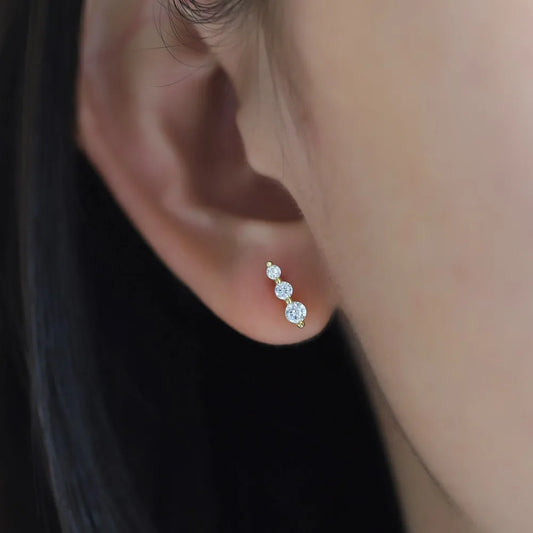 Trio Gratuated Diamond Stud Earrings