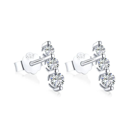 Trio Gratuated Diamond Stud Earrings