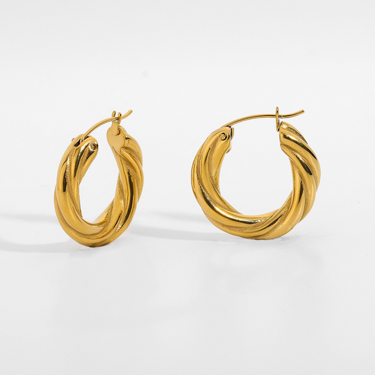Twisted Plain Hoop Earrings