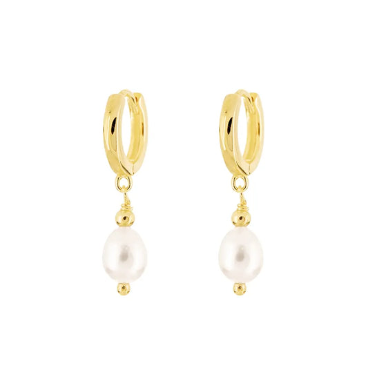 Emma Pearl Hoop Earrings