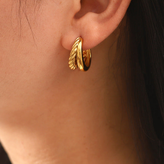 Twist Double Layer Earrings