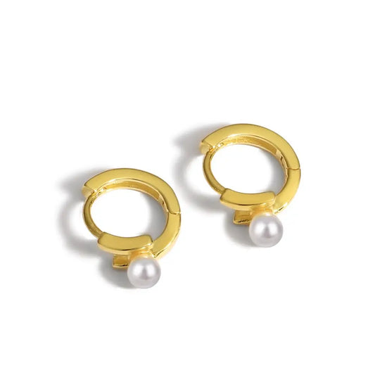 Petit Molly Pearl Huggie Earrings