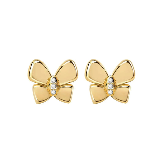 Summer Garden Butterfly Triple CZ Stud Earrings